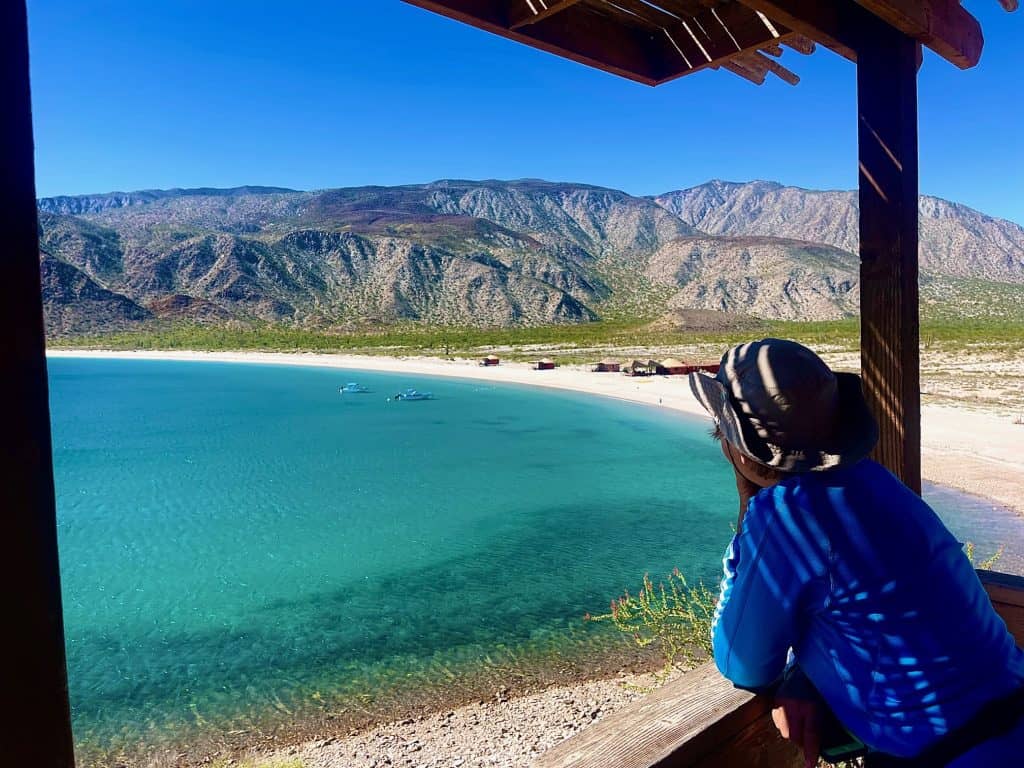 Las Animas Ecolodge on the shore of Bahía de las Animas, Midriff Islands, Sea of Cortez, beachside yurts